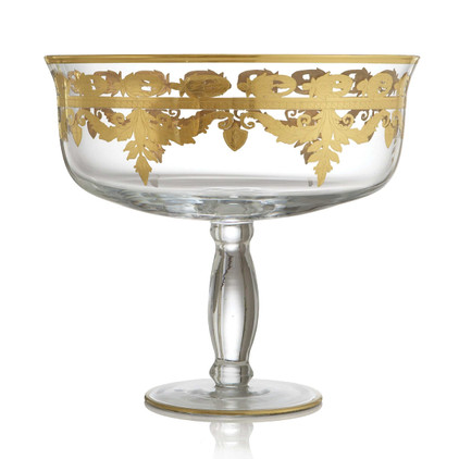 Arte Italica Vetro Gold Tall Footed Compote