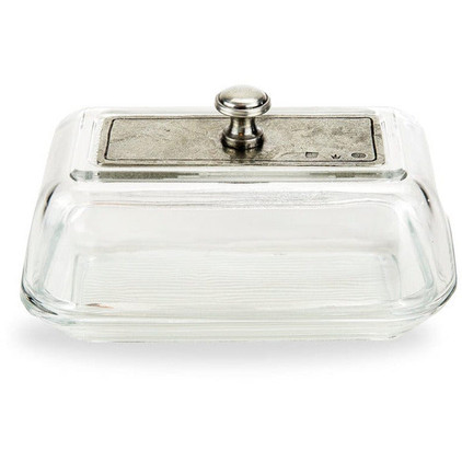 Arte Italica Vintage Glass Butter Dish