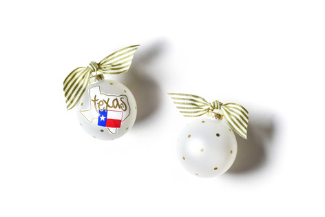 Happy Everything Texas Motif 100mm Glass Ornament