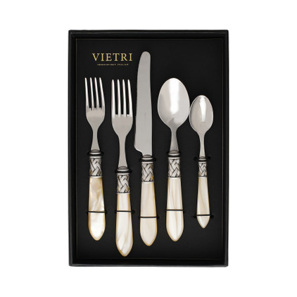 Vietri Aladdin Antique Ivory Five-Piece Place Setting  Set of 4