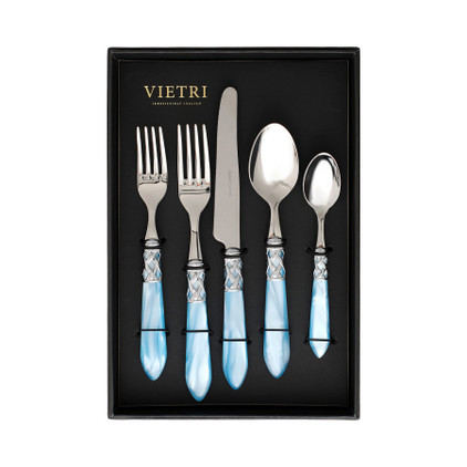 Vietri Aladdin Brilliant Light Blue Five-Piece Place Setting  Set of 4