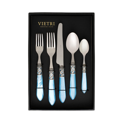 Vietri Aladdin Antique Light Blue Five-Piece Place Setting  Set of 4