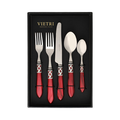 Vietri Aladdin Antique Red Five-Piece Place Setting  Set of 4