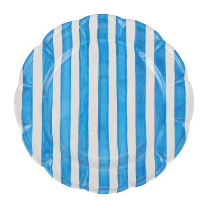 Vietri Amalfitana Aqua Stripe Round Platter
