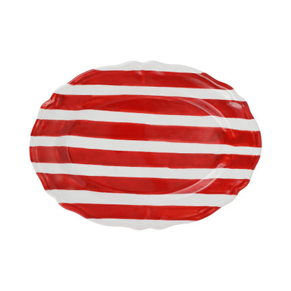 Vietri Amalfitana Red Stripe Oval Platter