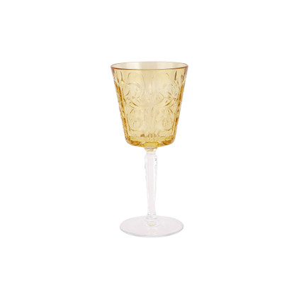 Vietri Barocco Amber Wine Glass
