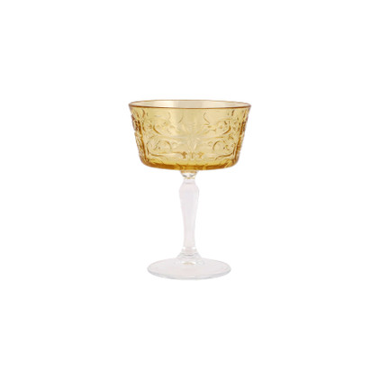 Vietri Barocco Amber Coupe Champagne Glass
