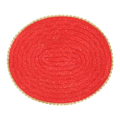 Vietri Florentine Straw Accessories Red Oval Placemats - Set of 4