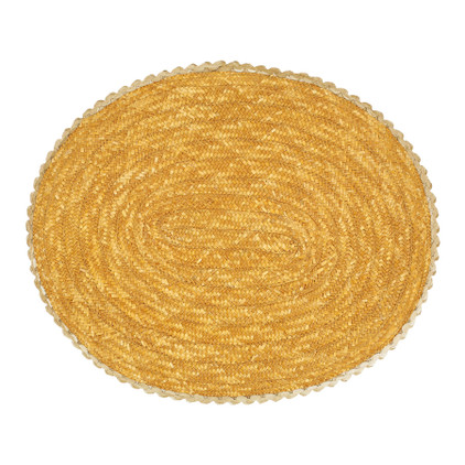 Vietri Florentine Straw Accessories Yellow Oval Placemats - Set of 4