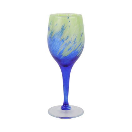 Vietri Nuvola Green and Blue Wine Glass