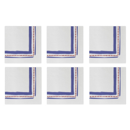 Vietri Papersoft Napkins Campagna Blue Cocktail Napkins (Pack of 20) - Set of 6