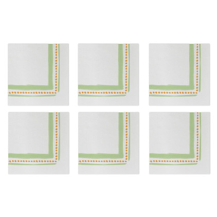 Vietri Papersoft Napkins Campagna Green Cocktail Napkins (Pack of 20) - Set of 6