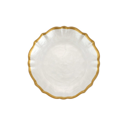 Viva By Vietri Baroque Glass White Cocktail Plate - Set of 8