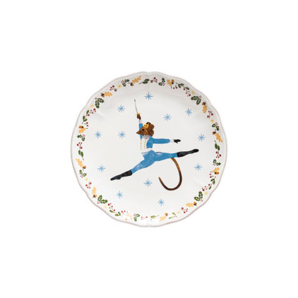 Casafina The Nutcracker Salad Plate Mouse King 8 inch - White - Set of 4