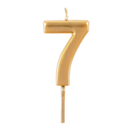 Caspari Birthday Number Candle 7 - Gold