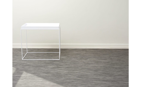 Chilewich Mini Basketweave Floor Mat 72X106 - Light Grey 72 inch x 106 inch
