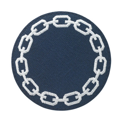 Bodrum Chains Navy White Coaster (Set of 4)