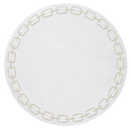 Bodrum Chains White Gold 15 inch Round Mats (Set of 4)