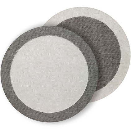 Bodrum Halo Antique White Gray Mats (Set of 4)