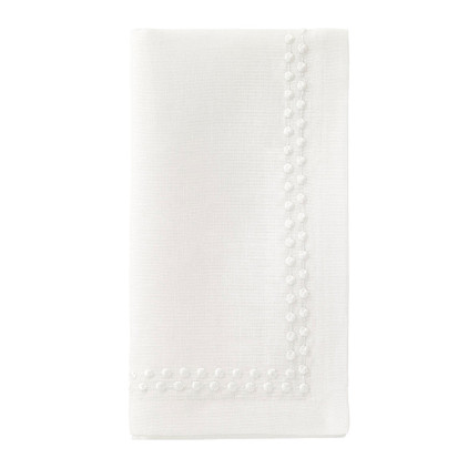 Bodrum Picot White White 22 inch Napkin (Set of 4)