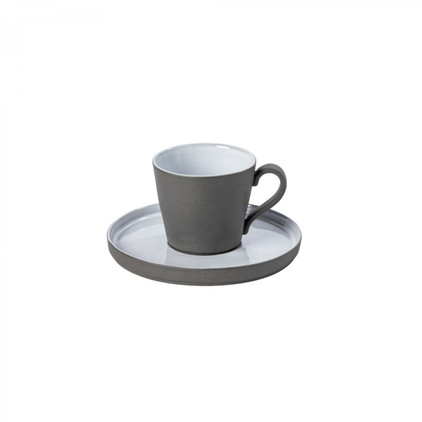 Costa Nova Teacup & Saucer - White (Lagoa Ecogres) - Set of 6