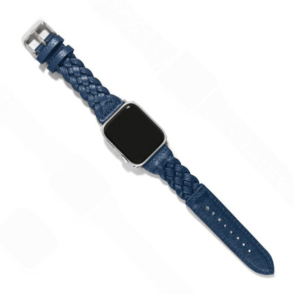 Brighton Sutton Braided French Blue Leather Apple Watch Band