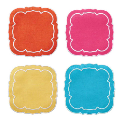 Skyros Designs Linho Coaster Scalloped Square - Assorted