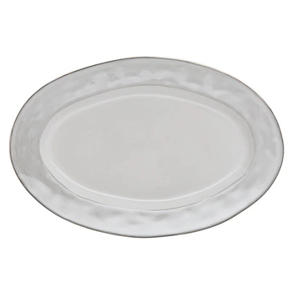 Skyros Designs Azores Small Oval Platter Greige Shimmer