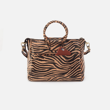 Hobo Sheila Medium Satchel - Zebra Stripes