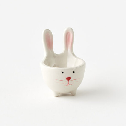180 Degrees Ceramic Bunny Ears 3.25 Inch Egg Cup