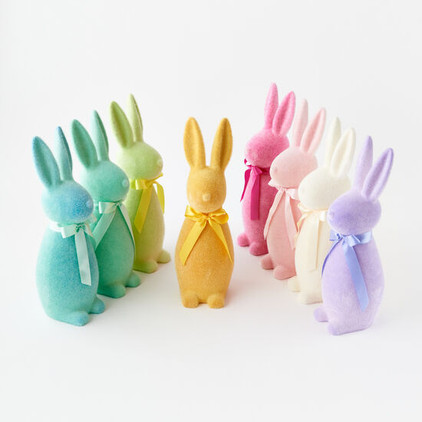 180 Degrees Flocked Bunny Medium Assorted Pastel Colors