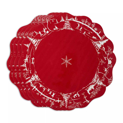 Juliska Country Estate Winter Frolic Ruby Placemat Set/4