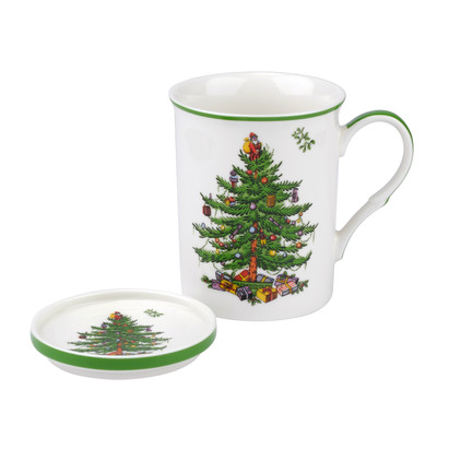 Spode Christmas Tree Serveware Mug & Coaster Set Christmas Tree