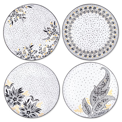 Portmeirion Sara Miller Artisanne Noir Dinner Plate Set of 4