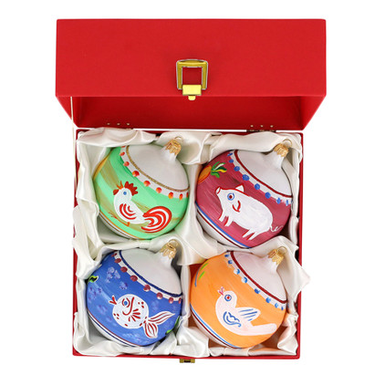 Vietri Campagna Assorted Ornaments - Set of 4