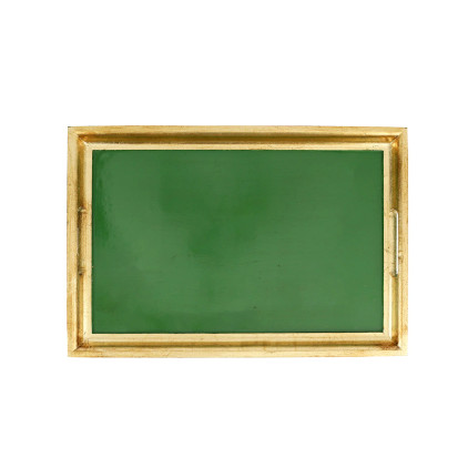 Vietri Florentine Wooden Accessories Green & Gold Medium Rectangular Tray