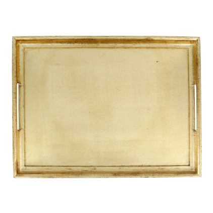 Vietri Florentine Wooden Accessories Gold Large Rectangular Tray