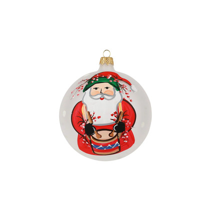 Vietri Old St. Nick Drum Ornament