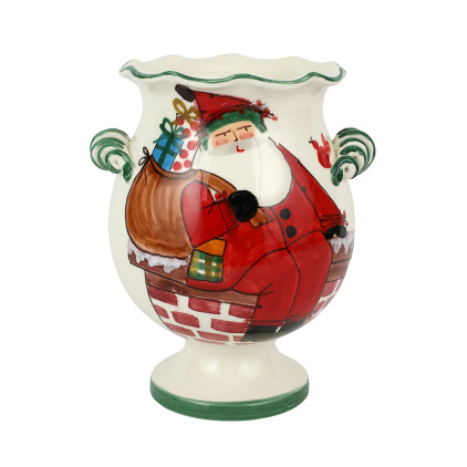 Vietri Old St. Nick Handled Cachepot with Gifts