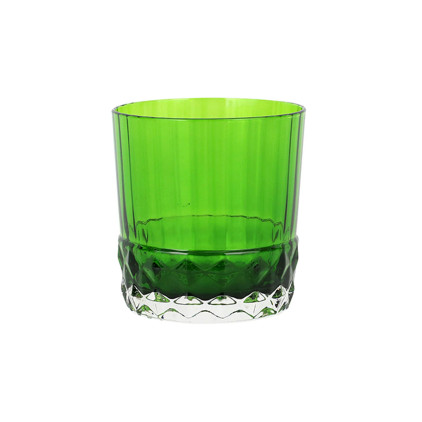 Viva By Vietri Deco Dark Green Short Tumbler - Set of 4