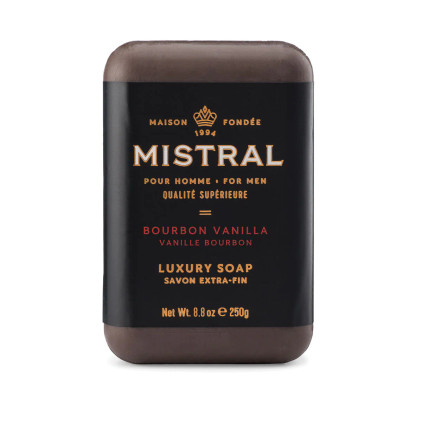 Mistral Men's Bar Soap Bourbon Vanilla 8.8 oz