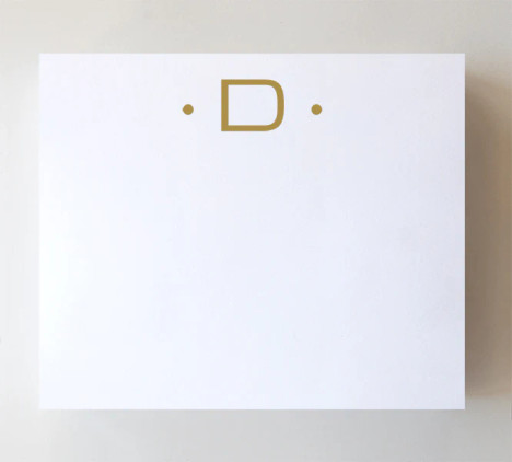 Black Ink Gold Foil Luxe Notepad - D
