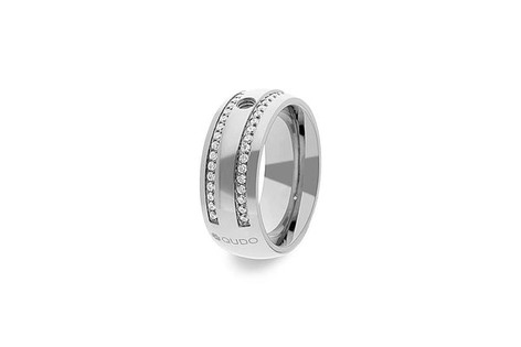 QUDO Lecce Ring Silver - US Size 8.5