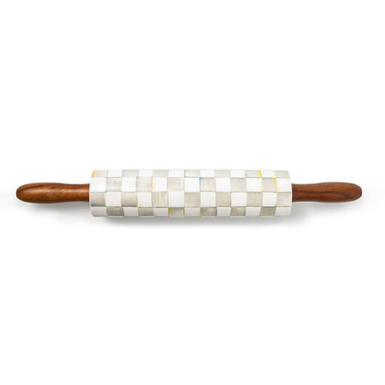 MacKenzie Childs Sterling Check Rolling Pin