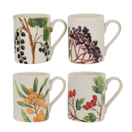 Vietri Foresta Primavera Assorted Mugs - Set of 4