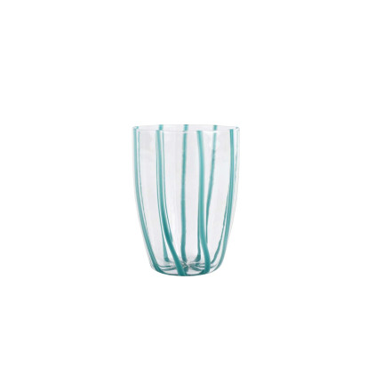 Vietri Nuovo Stripe Teal Tall Tumbler