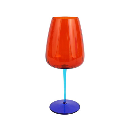 Vietri Pompidou Orange Wine Glass