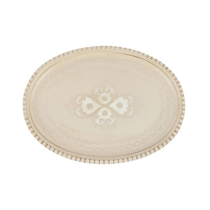 Vietri Florentine Wooden Accessories Taupe Small Oval Tray