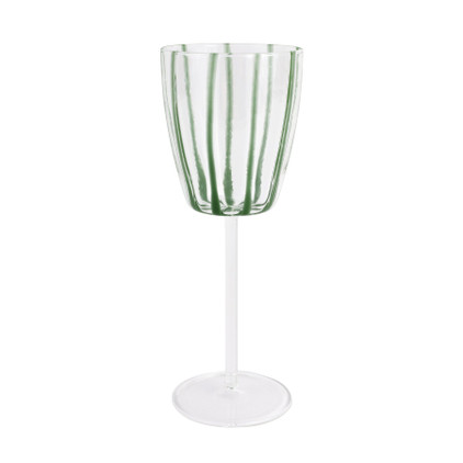 Vietri Nuovo Stripe Green Wine Glass