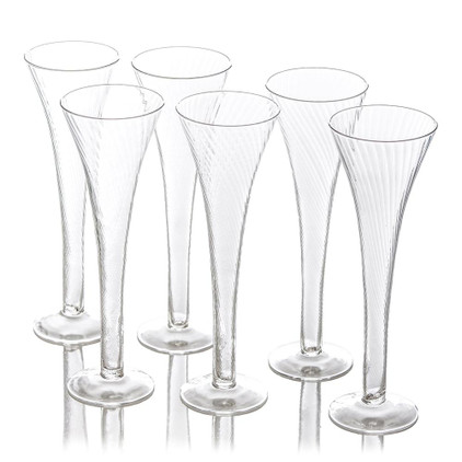 Abigails Optic Champagne Flutes (Set of 6)